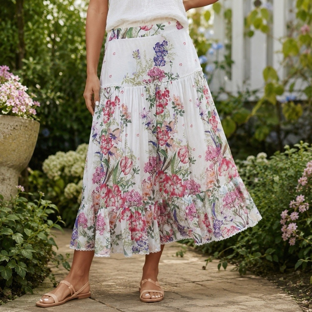 Charo Ruiz Ibiza Ann Long Floral‎ Skirt Special Occasion Event Garden Party M